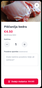 Adding products to cart in Reja application